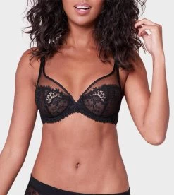 Simone Perele Wish Full Cup Plunge Bra Black -Fashion underwear 12B319 Wish Full Cup Plunge Black.01