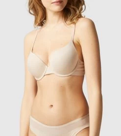 Simone Perele Essentiel Padded Plunge Bra Peau Rose -Fashion underwear 13V363 Essentiel Full Cup PeauRose.02
