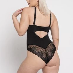 Curvy Kate Indulgence Bodysuit Black/Latte -Fashion underwear 210114 CurvyKate Ecom Shot6 536