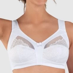 Naturana Wide Strap Soft Cup Wirefree White