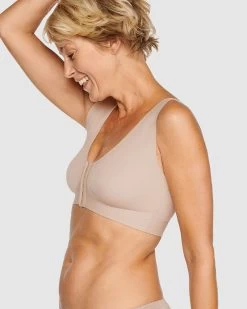 Naturana Wellness Cotton Wirefree Front Close Bra Beige -Fashion underwear 5722 LightBeige c