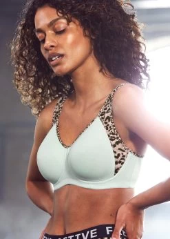 FREYA Sonic Moulded Sports Bra Pure Leopard -Fashion underwear AC4892 PLA cons Freya Active Sonic Pure Leopard Aqua Underwired Moulded Sports Bra