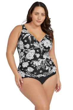 Opus Sway Delacroix Multi Cup Tankini Top -Fashion underwear AT3721OY DelacroixTankiniTop OpusSway Black Curvefitplussizeswimwear 1