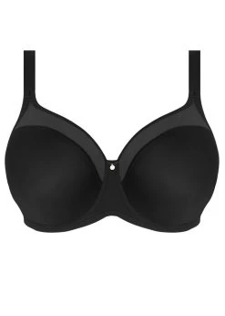 Elomi Smooth Moulded T-Shirt Bra Black -Fashion underwear EL4301 BLK cut Elomi Lingerie Smooth Black Underwired Moulded Bra
