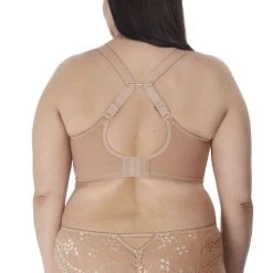 ELOMI Charley Plunge Stretch Bra Fawn -Fashion underwear EL4382 FAN back Elomi Lingerie Charley Fawn Underwired Plunge Bra Stretch