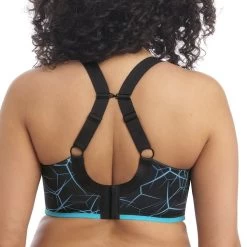 ELOMI Energise Sports Bra Blue Lightning -Fashion underwear EL8042 BNG alt1 Elomi Lingerie Energise Blue Lightening Underwired Sports Bra