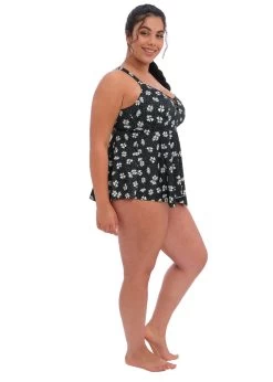 ELOMI Plain Sailing Moulded Tankini Black 9 ELOMI Plain Sailing Moulded Tankini Black -Fashion underwear ES7271 BDY side Elomi Swim Plain Sailing Black Daisy Non Wired Moulded Tankini Top