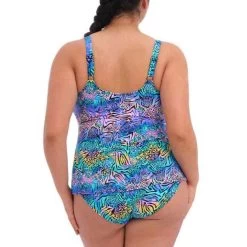 ELOMI Electric Savannah Moulded Tankini Zebra -Fashion underwear ES800761 ZEA back Elomi Swim Electric Savannah Zebra Non Wired Moulded Tankini Top