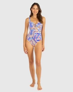 Gypsy D-E Ring Front One Piece Swimwear - Galactic Blue -Fashion underwear M873GYP BLUE 4