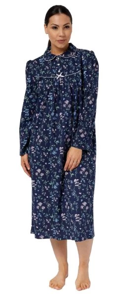 MEADOW COLLAR NIGHTIE / NAVY
