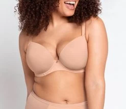 Curvy Kate Smoothie T-Shirt Plunge Bra Latte
