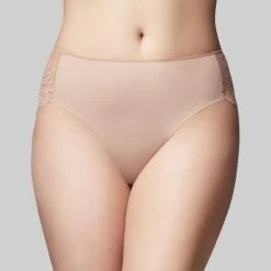 Precision Lace Hi Cut Brief Nude