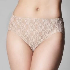 Classic Lace Hi Cut Brief Nude