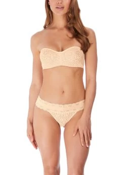 Wacoal Halo Lace Strapless Bra Nude -Fashion underwear WA854205 NUE alt1 Wacoal Lingerie Halo Lace Nude Strapless Bra