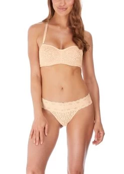 Wacoal Halo Lace Strapless Bra Nude -Fashion underwear WA854205 NUE alt2 Wacoal Lingerie Halo Lace Nude Strapless Bra