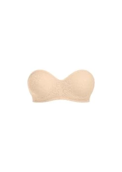 Wacoal Halo Lace Strapless Bra Nude -Fashion underwear WA854205 NUE cut Wacoal Lingerie Halo Lace Nude Strapless Bra