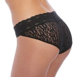 Wacoal Halo Lace Brief -Fashion underwear WA878205 BLK side Wacoal Lingerie Halo Lace Black Bikini Brief